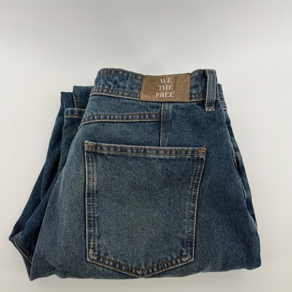 We The Free Free People High Rise Tapered Jeans Blue Medium Wash Size 31